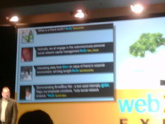 My tweet on the keynote screnn at Web 2.0 Expo