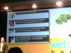 Keynote My tweet on the keynote screnn at Web 2.0 Expo