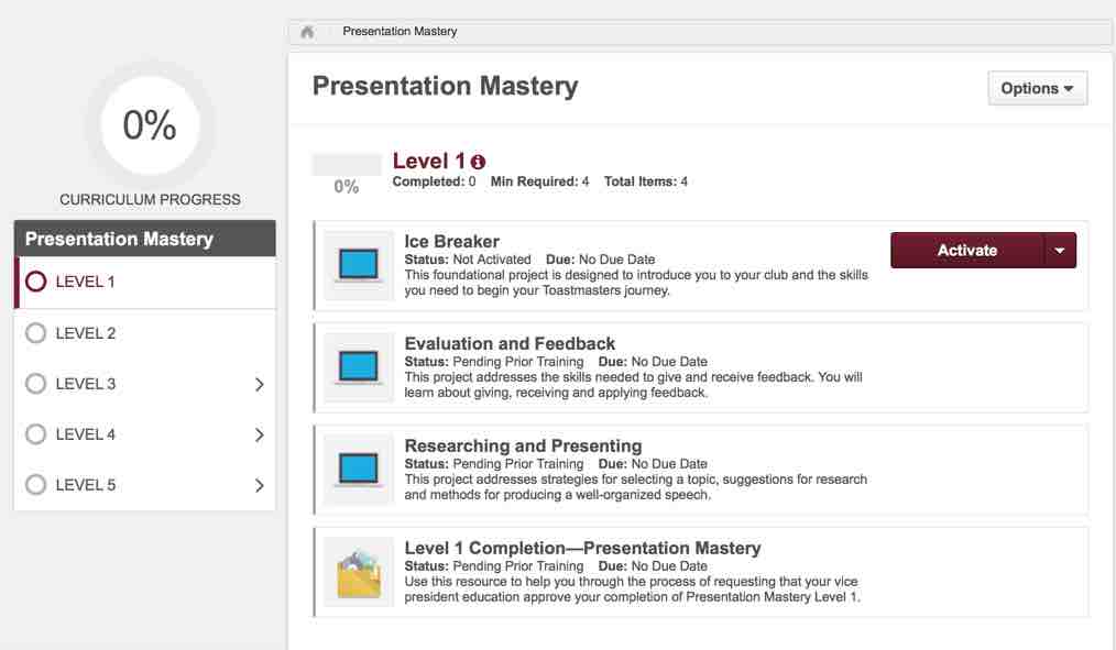 creating a basic presentation mastery test